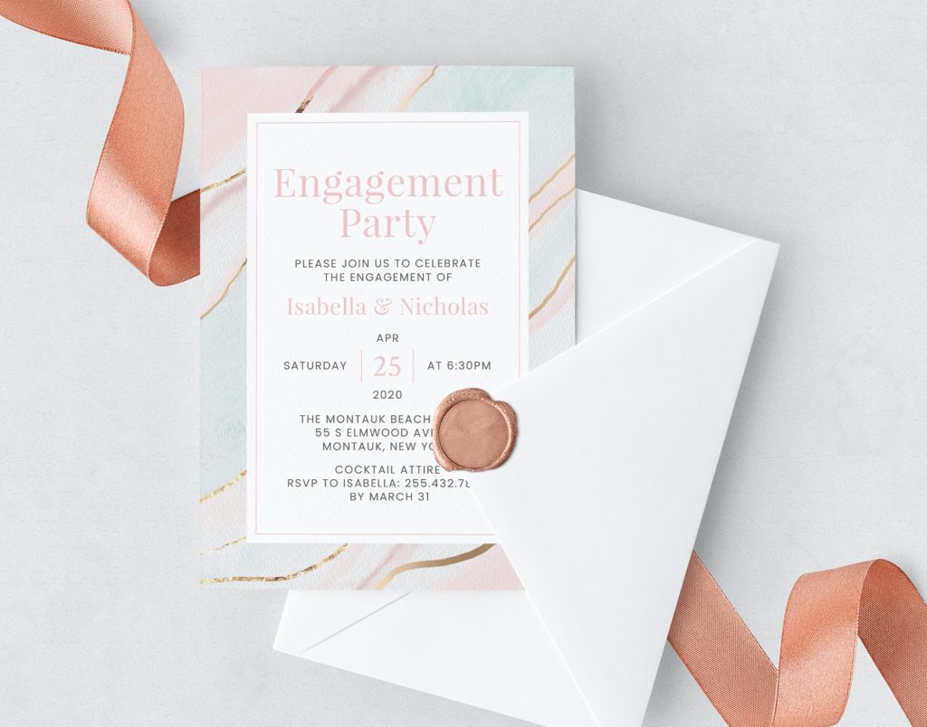 pink sand engagement party