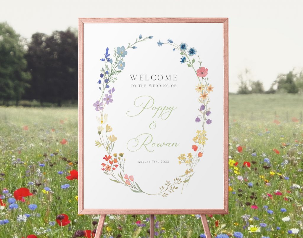 WILDFLOWER WELCOME SIGN 18x24